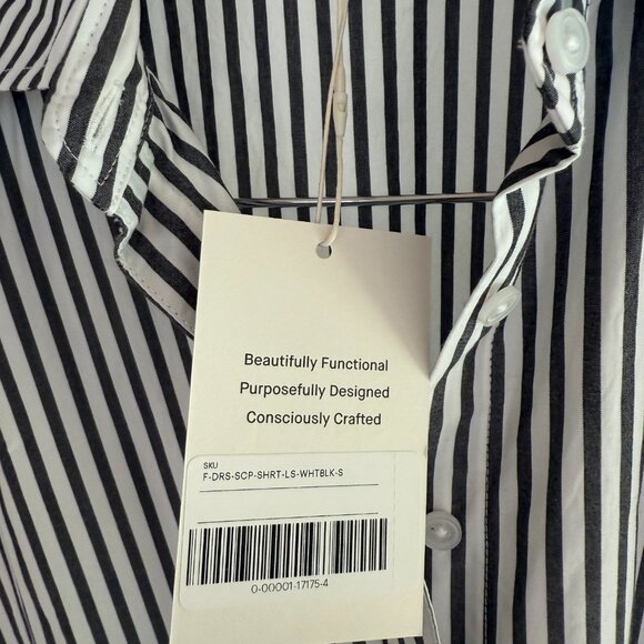 Everlane NWT black/White Shirt Dress - Picture 8 of 8